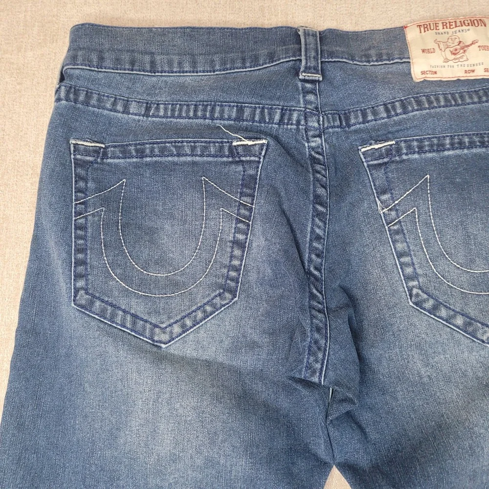 True Religion Geno Relaxed Slim Mens Jeans Blue Medium Wash Size 34